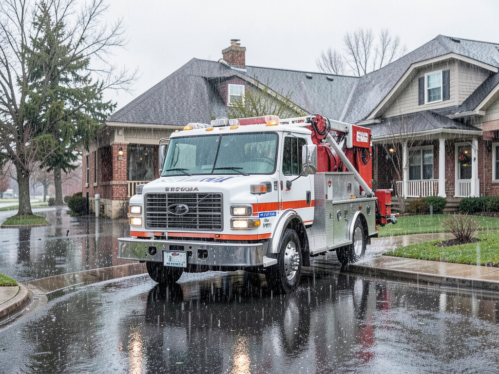 Fast storm damage cleanup and water extraction in