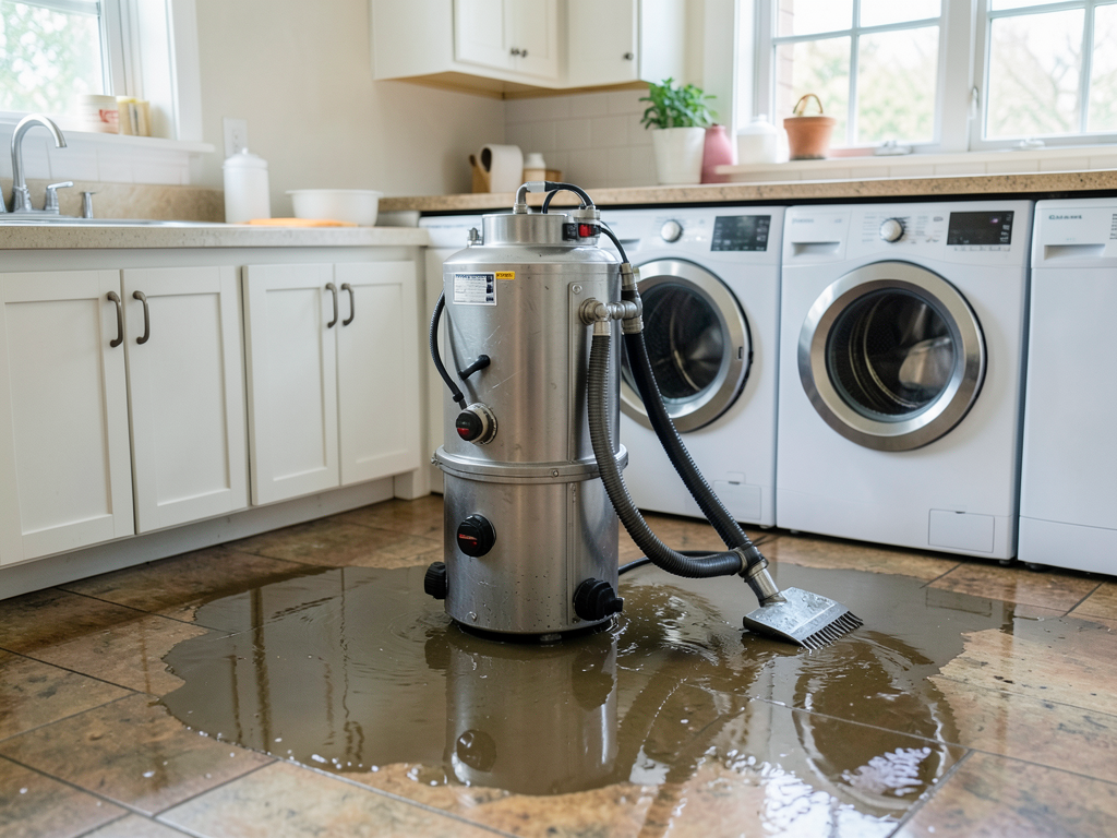Fixing water damage from a washing machine overflow in Piedmont