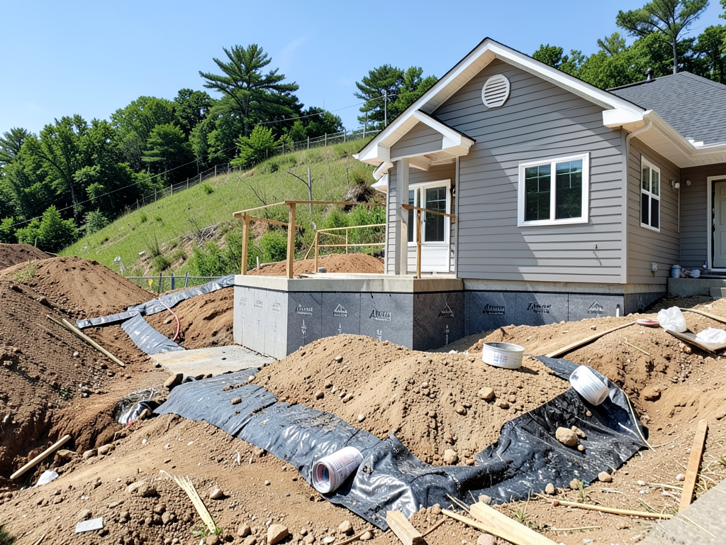 Managing hillside runoff and basement seepage in Collins View during the rainy season